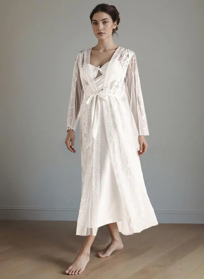 Splash FAV Lace Bridal Night Gown with Robe
